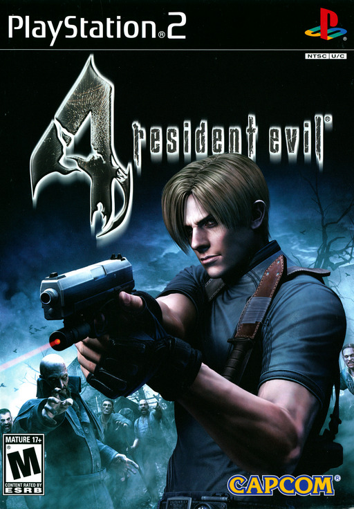 Original Resident Evil 4 cover for PlayStation 2, featuring Leon S. Kennedy